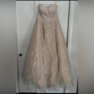 Tiffany Designs Elegant Cream and White Gown